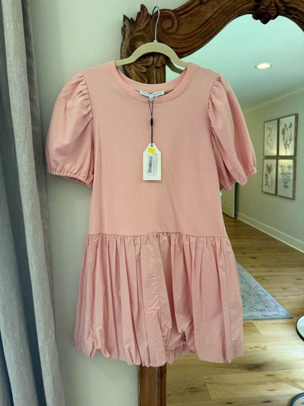 English Factory NWT- Blush Puff Sleeve Babydoll Dress